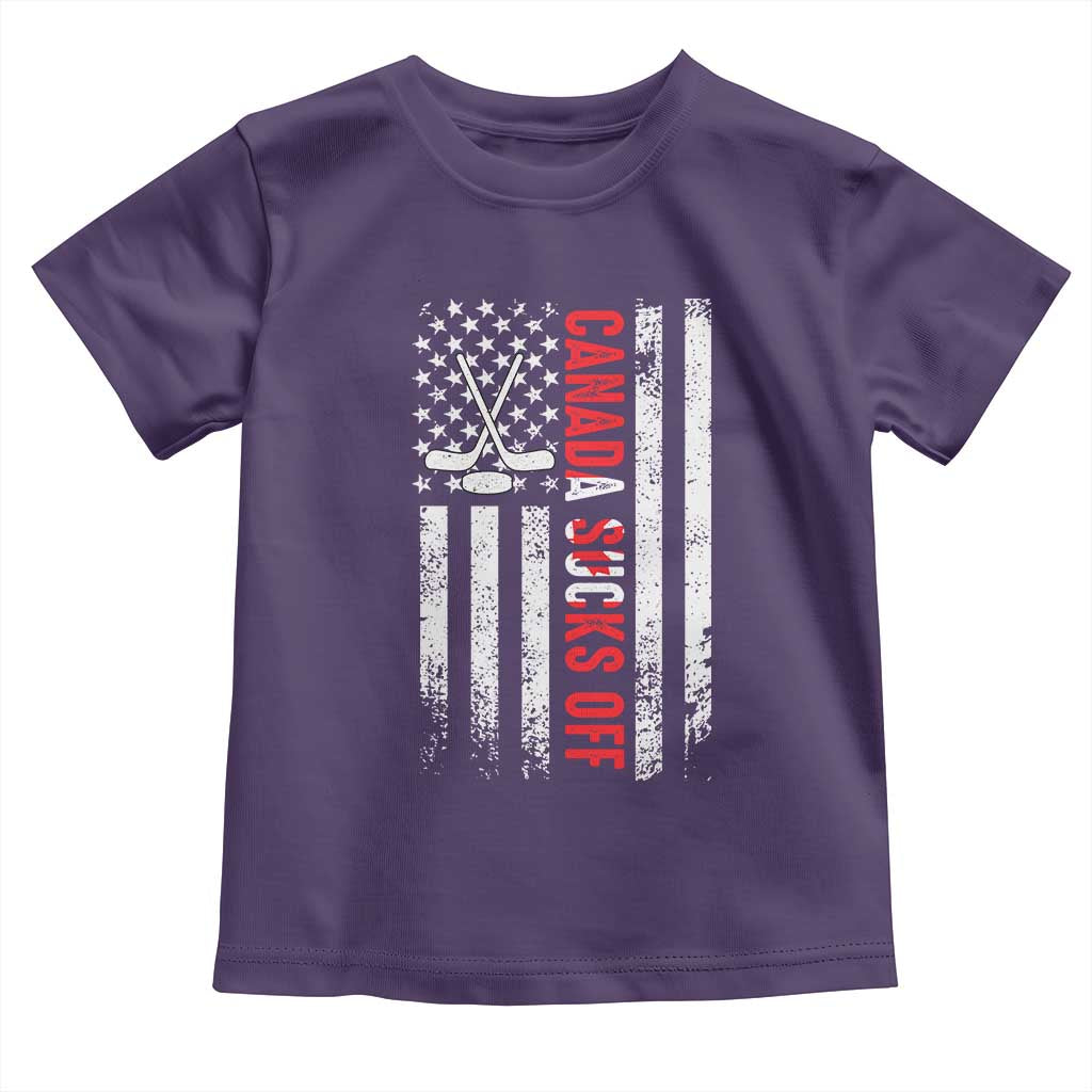USA Flag Hockey Toddler T Shirt Funny Canada Sucks US EH American Flag TS02 Purple Print Your Wear