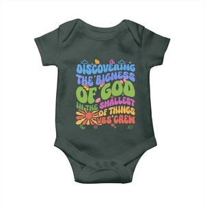 VBS 2025 Baby Onesie Discovering The Bigness Of God In The Smallest Of Things Retro Groovy TS02 Print Your Wear