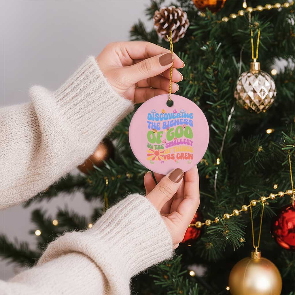 VBS 2025 Ceramic Ornament Discovering The Bigness Of God In The Smallest Of Things Retro Groovy TS02 1pc Light Pink Print Your Wear