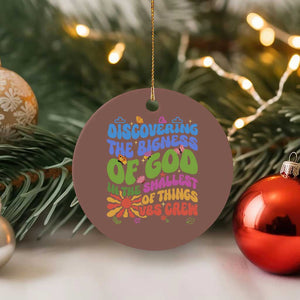 VBS 2025 Ceramic Ornament Discovering The Bigness Of God In The Smallest Of Things Retro Groovy TS02 1pc Mocha Print Your Wear