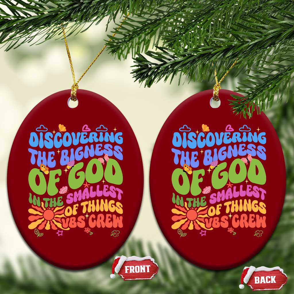 VBS 2025 Ceramic Ornament Discovering The Bigness Of God In The Smallest Of Things Retro Groovy TS02 Print Your Wear