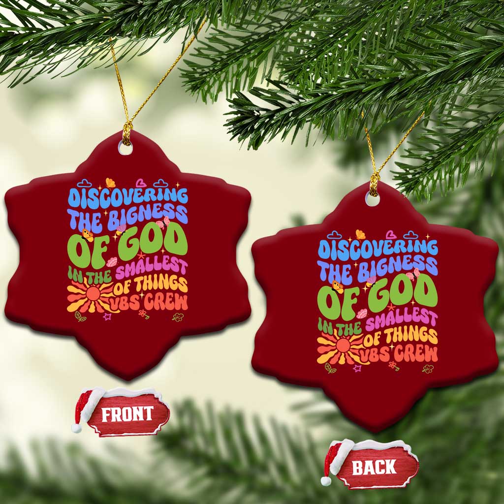 VBS 2025 Ceramic Ornament Discovering The Bigness Of God In The Smallest Of Things Retro Groovy TS02 Print Your Wear