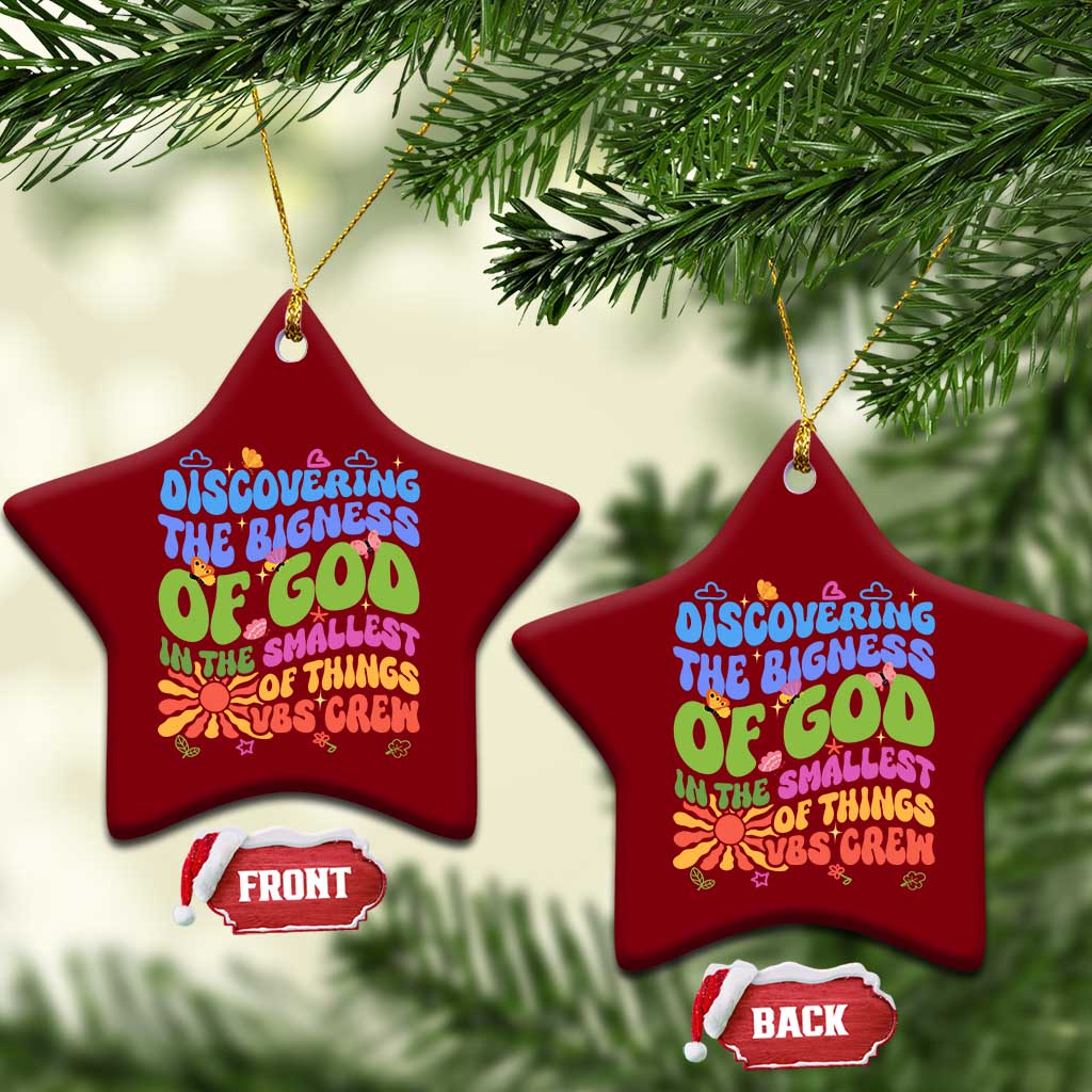 VBS 2025 Ceramic Ornament Discovering The Bigness Of God In The Smallest Of Things Retro Groovy TS02 Print Your Wear