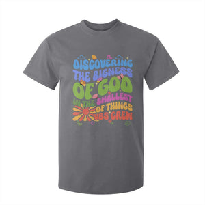 VBS 2025 T Shirt For Kid Discovering The Bigness Of God In The Smallest Of Things Retro Groovy TS02 Charcoal Print Your Wear