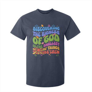 VBS 2025 T Shirt For Kid Discovering The Bigness Of God In The Smallest Of Things Retro Groovy TS02 Navy Print Your Wear