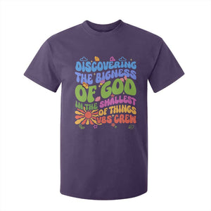VBS 2025 T Shirt For Kid Discovering The Bigness Of God In The Smallest Of Things Retro Groovy TS02 Purple Print Your Wear