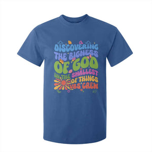 VBS 2025 T Shirt For Kid Discovering The Bigness Of God In The Smallest Of Things Retro Groovy TS02 Royal Blue Print Your Wear