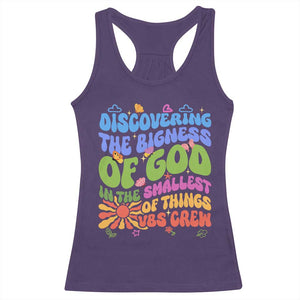 VBS 2025 Racerback Tank Top Discovering The Bigness Of God In The Smallest Of Things Retro Groovy TS02 Purple Print Your Wear