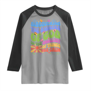 VBS 2025 Raglan Shirt Discovering The Bigness Of God In The Smallest Of Things Retro Groovy TS02 Sport Gray Black Print Your Wear