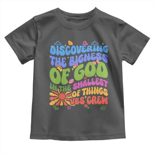 VBS 2025 Toddler T Shirt Discovering The Bigness Of God In The Smallest Of Things Retro Groovy TS02 Dark Heather Print Your Wear