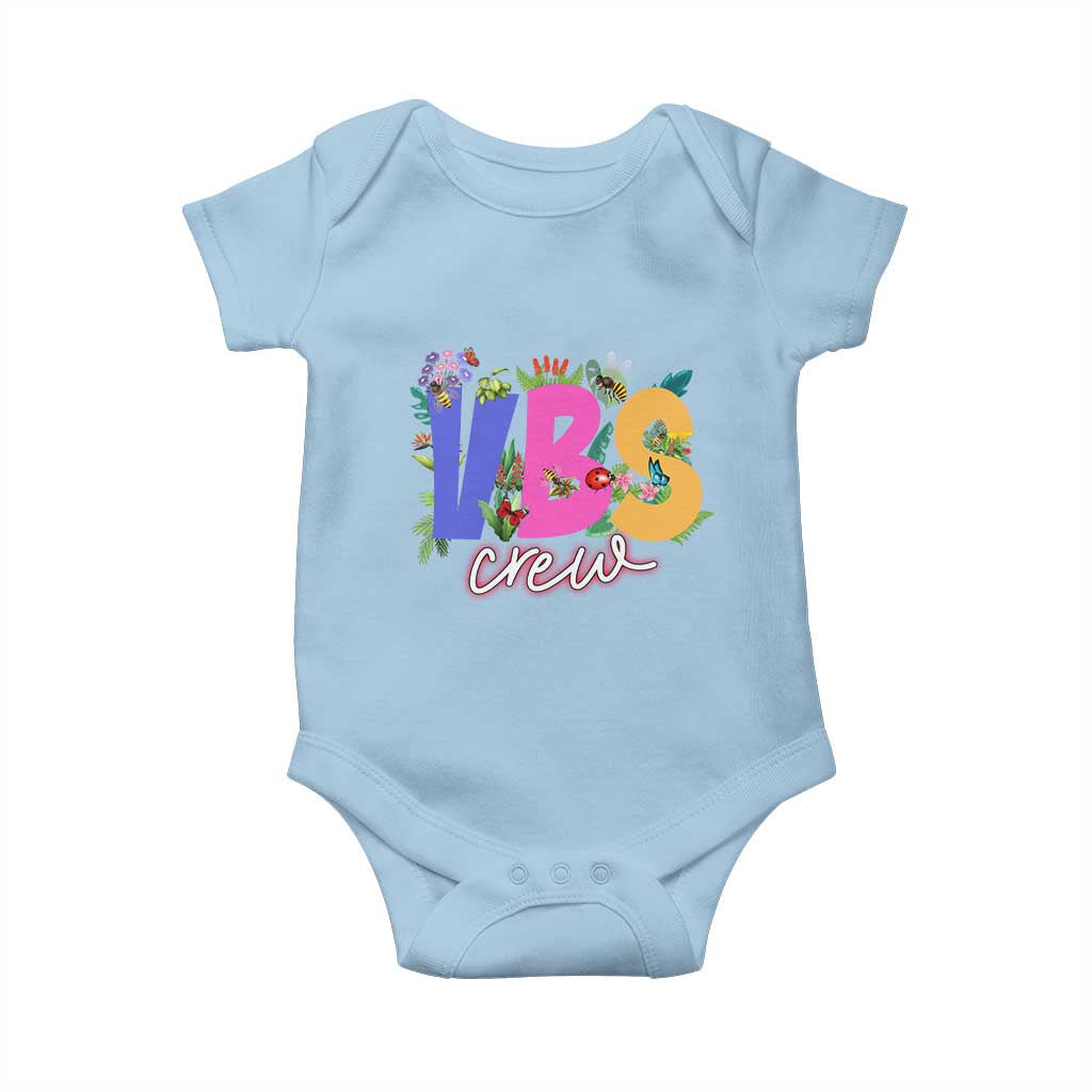 VBS Crew 2025 Baby Onesie Magninfied Vacation Bible School Adventure TS02 Light Blue Print Your Wear