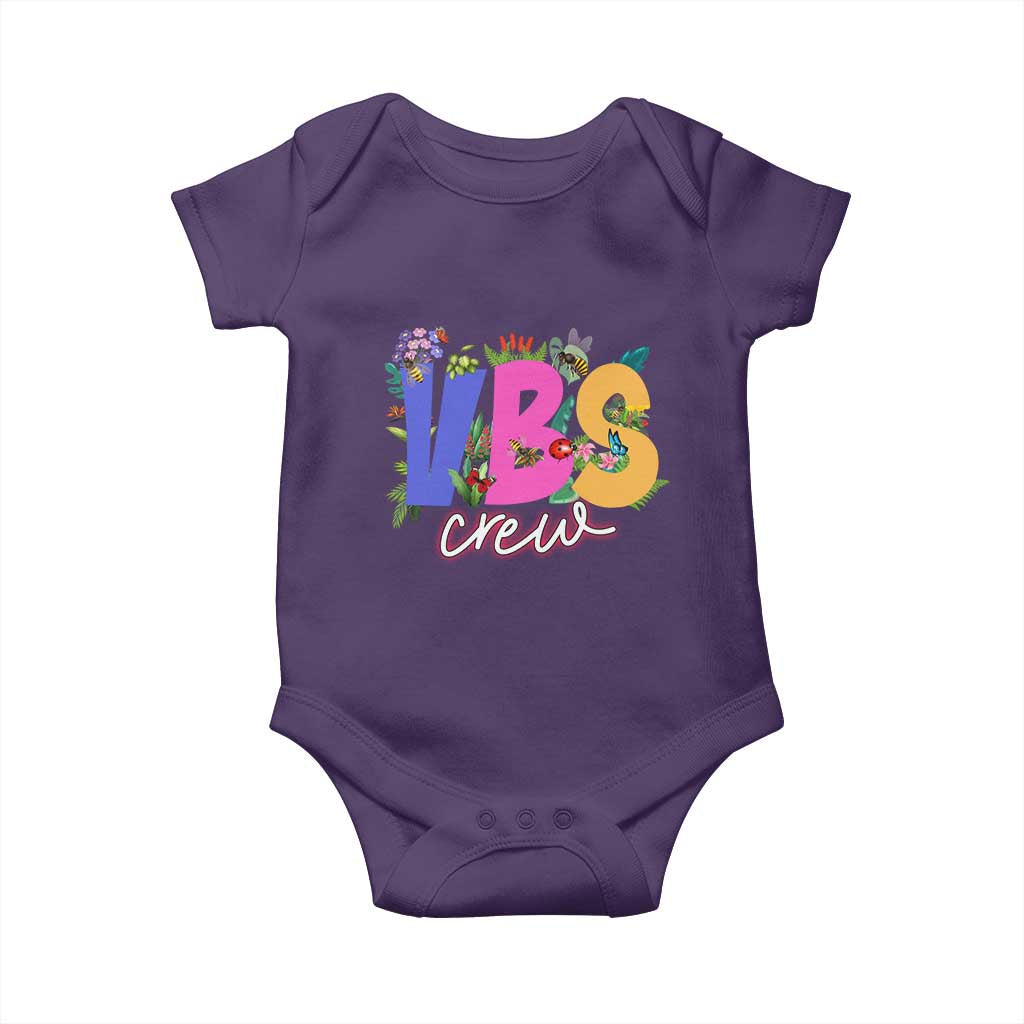 VBS Crew 2025 Baby Onesie Magninfied Vacation Bible School Adventure TS02 Purple Print Your Wear