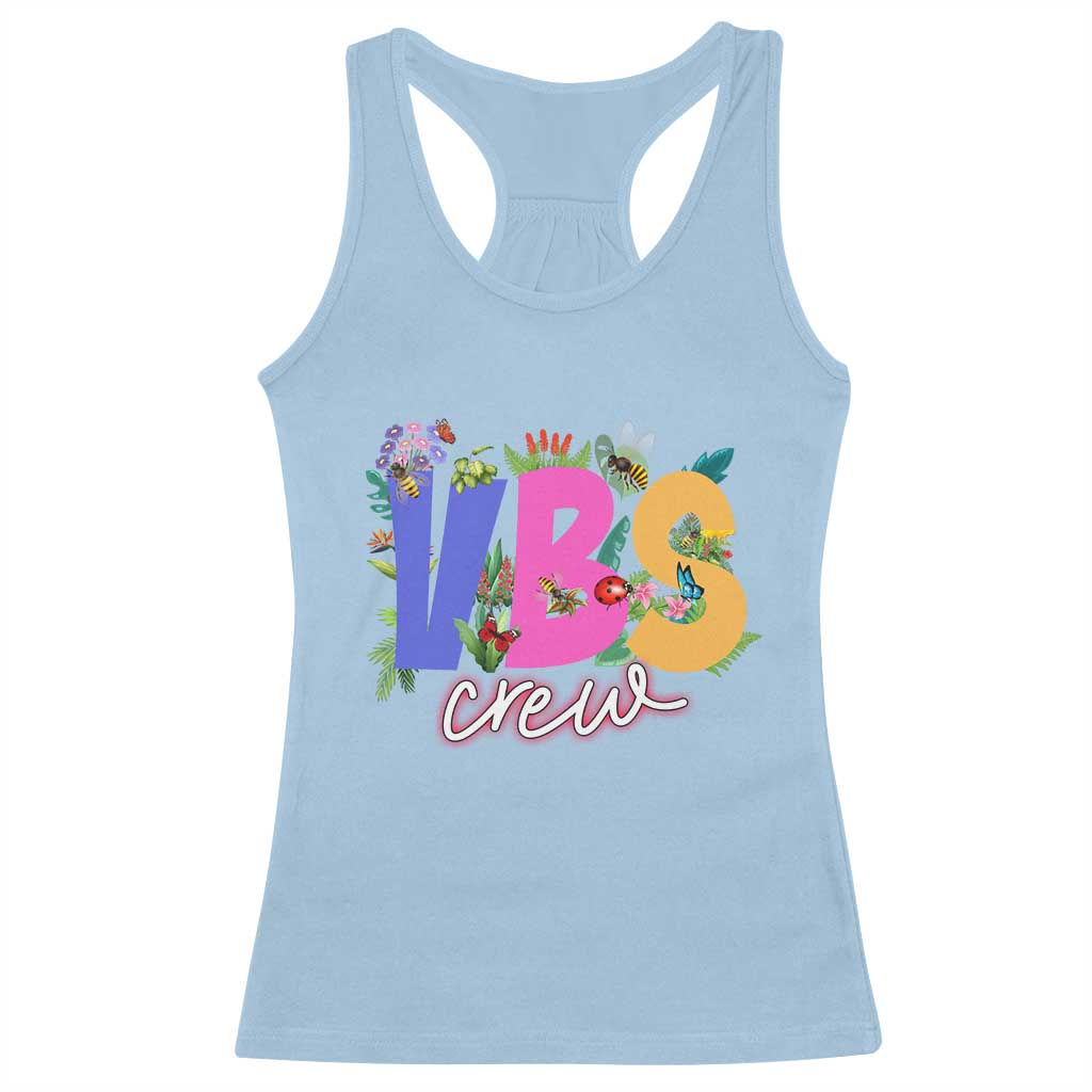 VBS Crew 2025 Racerback Tank Top Magninfied Vacation Bible School Adventure TS02 Light Blue Print Your Wear