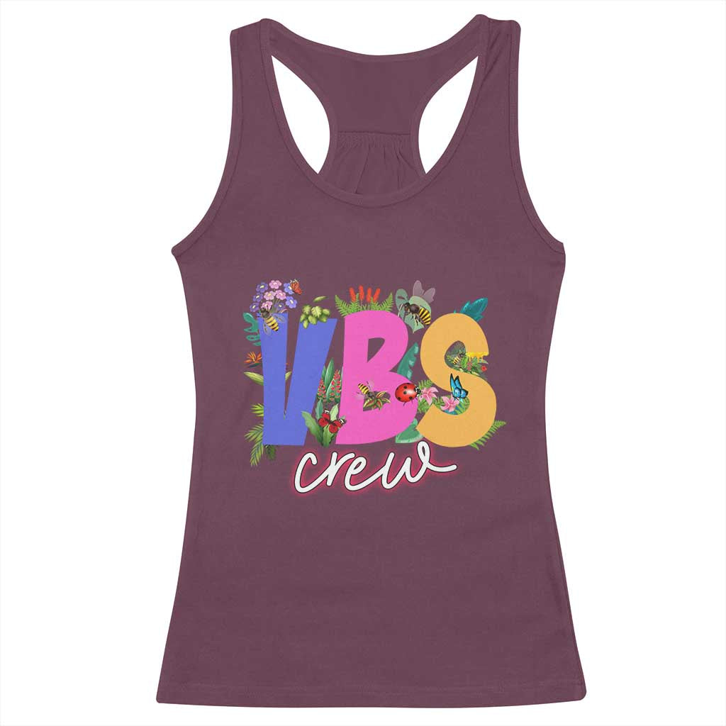 VBS Crew 2025 Racerback Tank Top Magninfied Vacation Bible School Adventure TS02 Maroon Print Your Wear