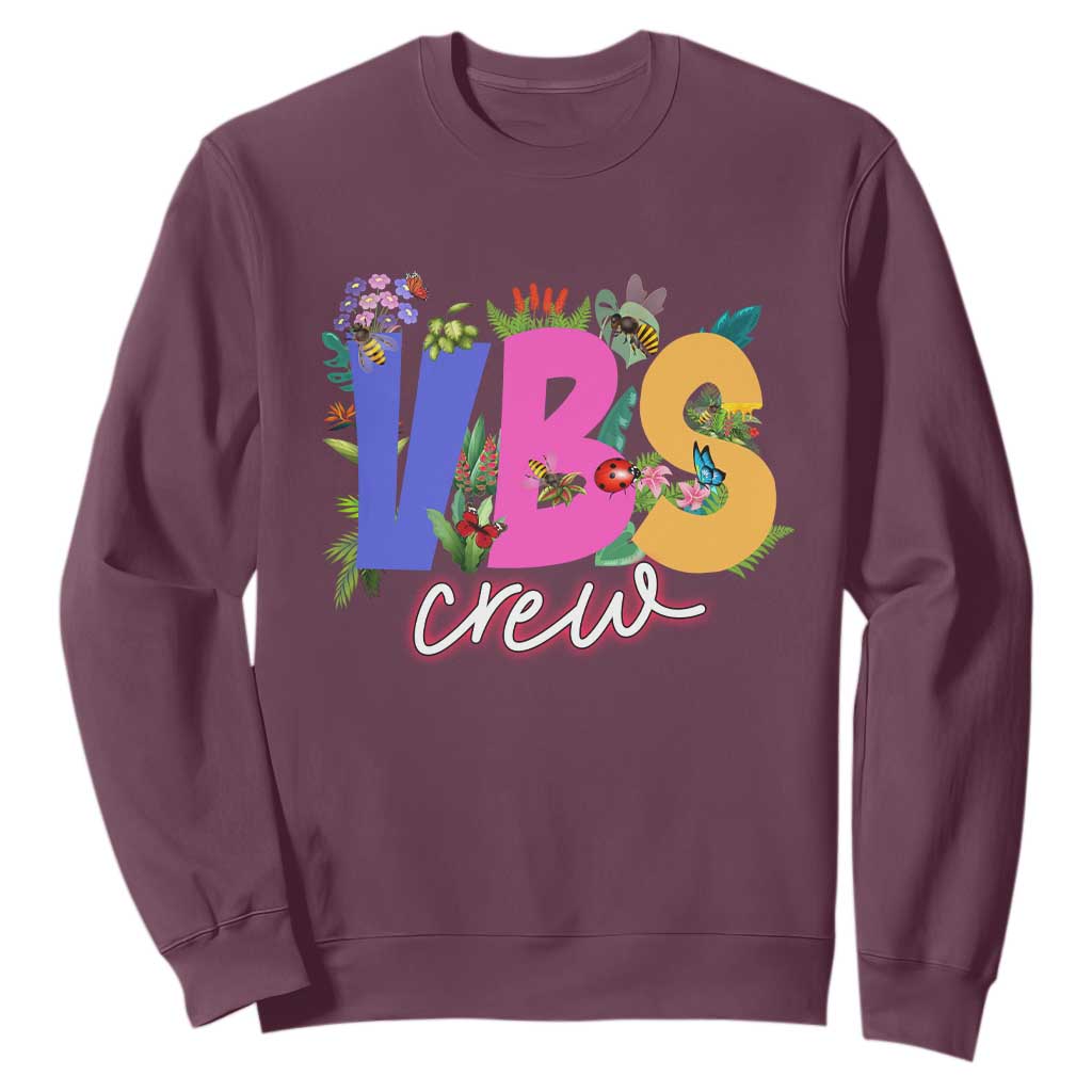 VBS Crew 2025 Sweatshirt Magninfied Vacation Bible School Adventure TS02 Maroon Print Your Wear