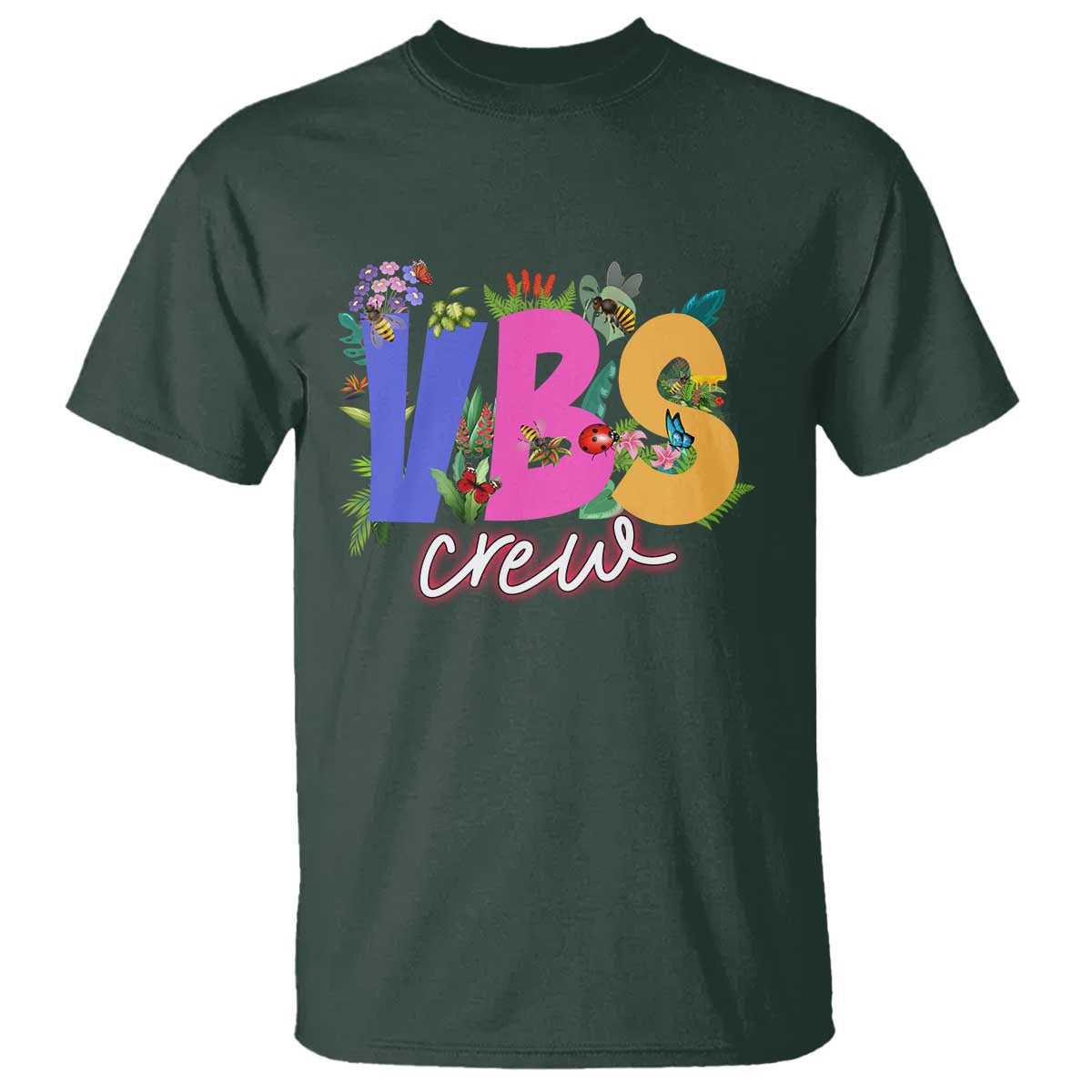 VBS Crew 2025 T Shirt Magninfied Vacation Bible School Adventure TS02 Dark Forest Green Print Your Wear