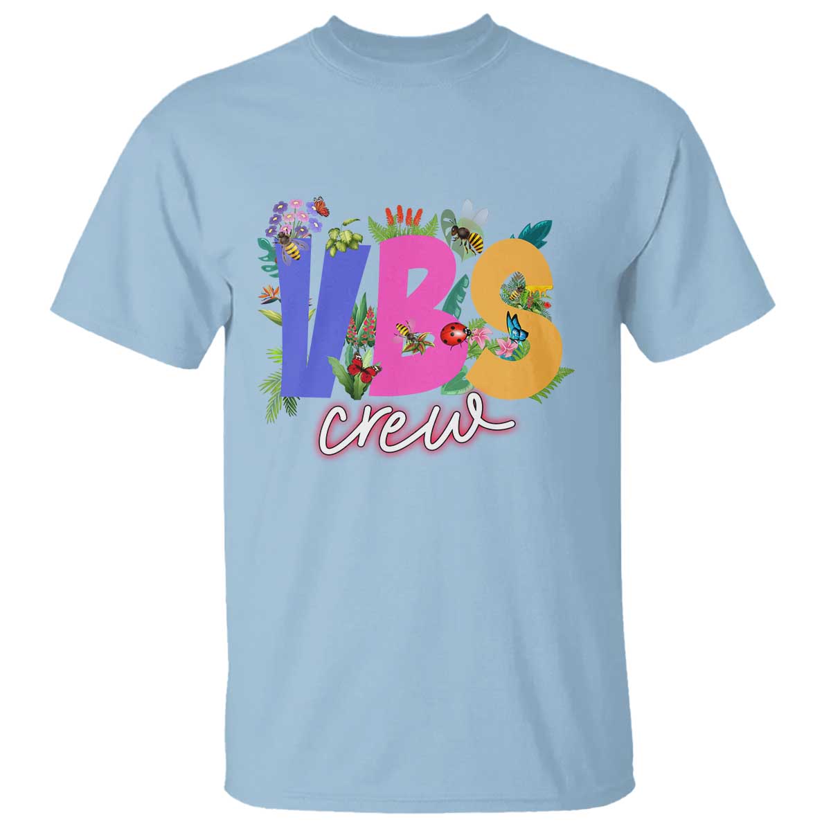 VBS Crew 2025 T Shirt Magninfied Vacation Bible School Adventure TS02 Light Blue Print Your Wear