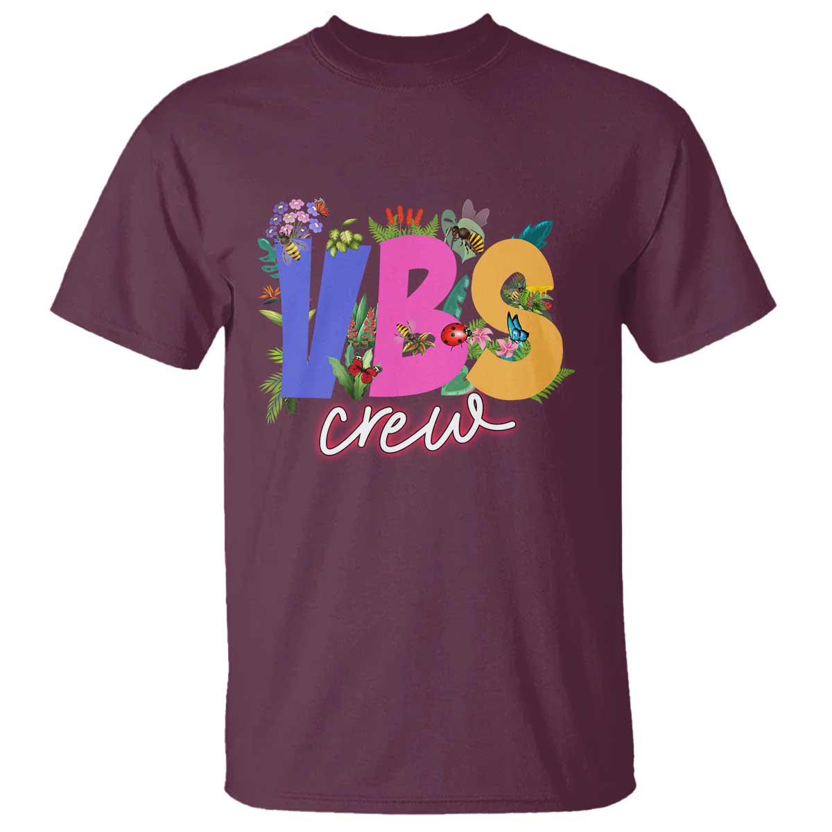 VBS Crew 2025 T Shirt Magninfied Vacation Bible School Adventure TS02 Maroon Print Your Wear