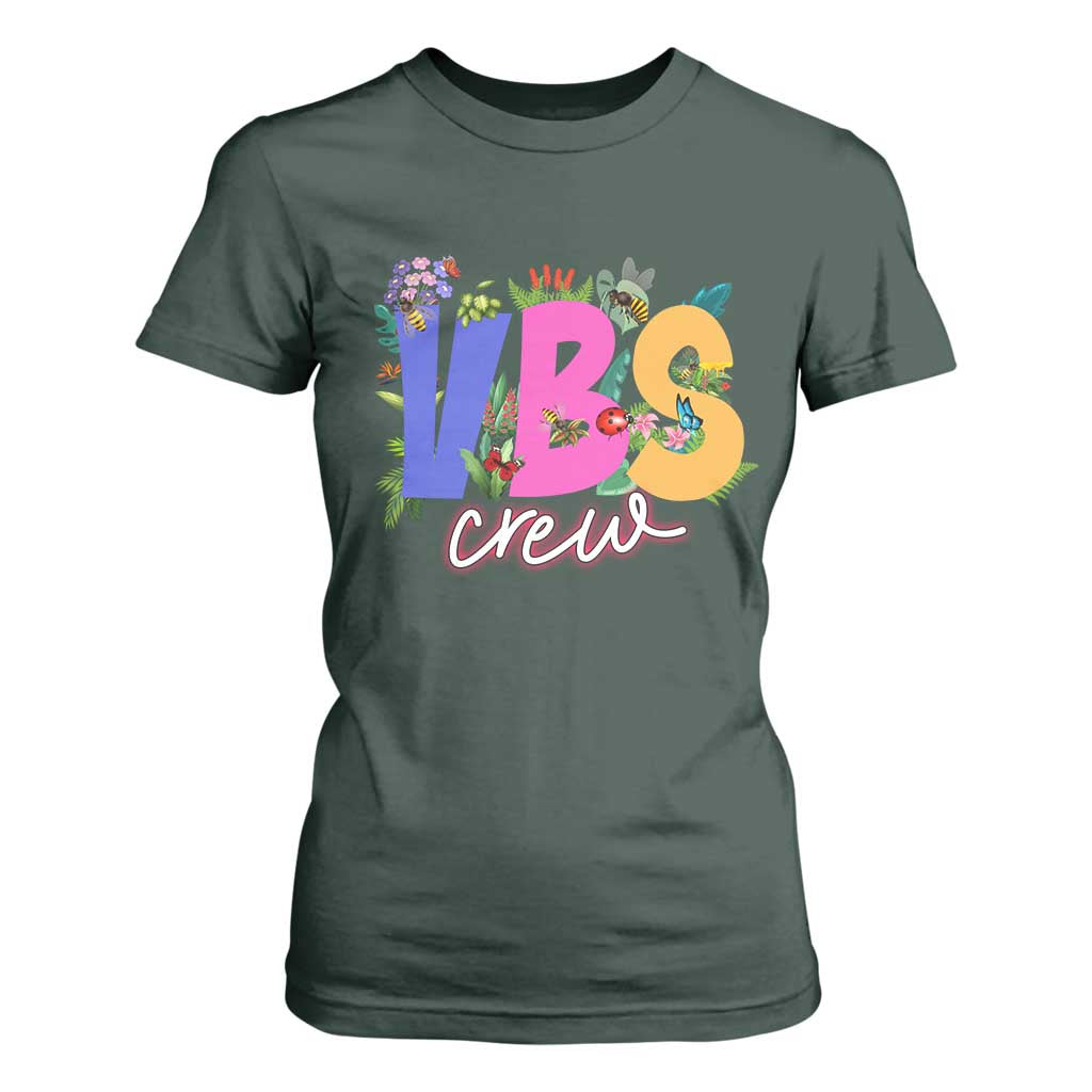 VBS Crew 2025 T Shirt For Women Magninfied Vacation Bible School Adventure TS02 Dark Forest Green Print Your Wear