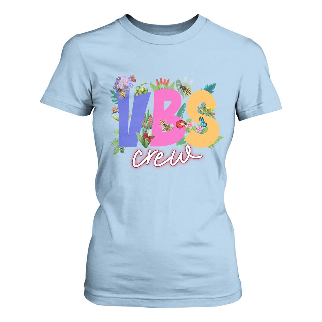 VBS Crew 2025 T Shirt For Women Magninfied Vacation Bible School Adventure TS02 Light Blue Print Your Wear