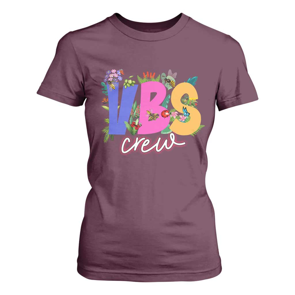 VBS Crew 2025 T Shirt For Women Magninfied Vacation Bible School Adventure TS02 Maroon Print Your Wear