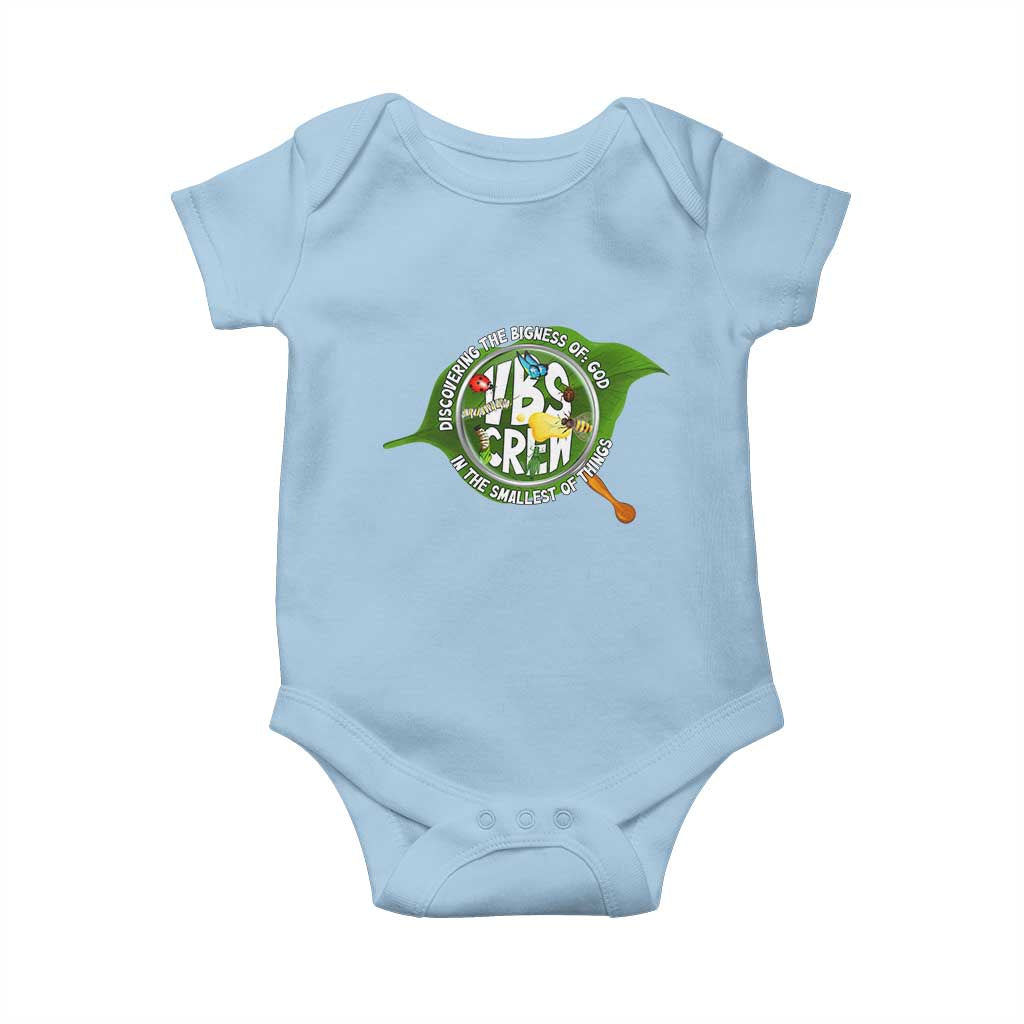 VBS Crew 2025 Baby Onesie Magnified Discovering The Bigness Of God In The Smallest Of Things TS02 Light Blue Print Your Wear