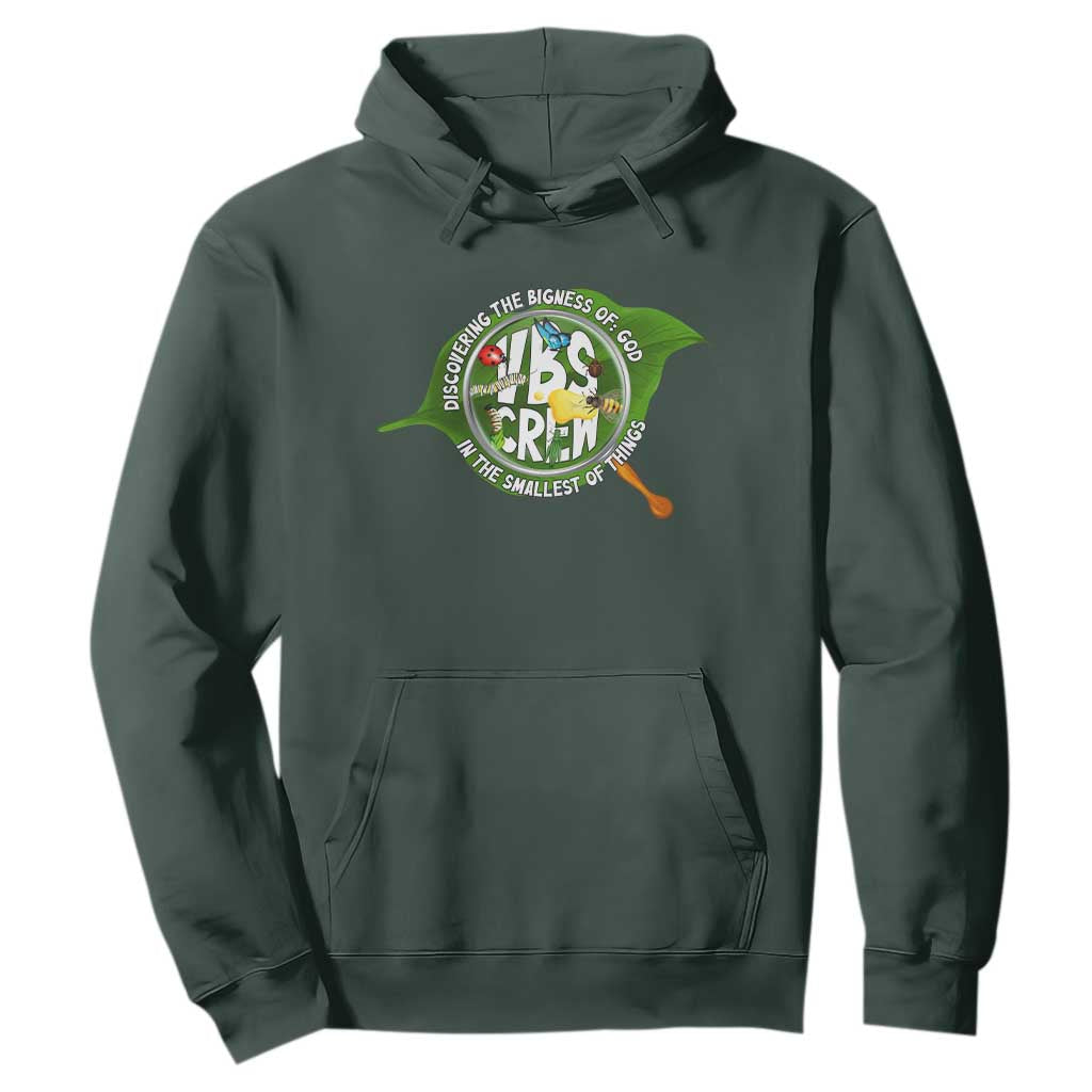 VBS Crew 2025 Hoodie Magnified Discovering The Bigness Of God In The Smallest Of Things TS02 Dark Forest Green Print Your Wear