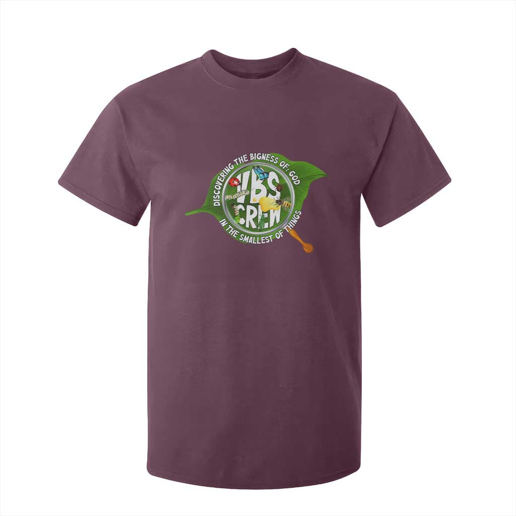 VBS Crew 2025 T Shirt For Kid Magnified Discovering The Bigness Of God In The Smallest Of Things TS02 Maroon Print Your Wear
