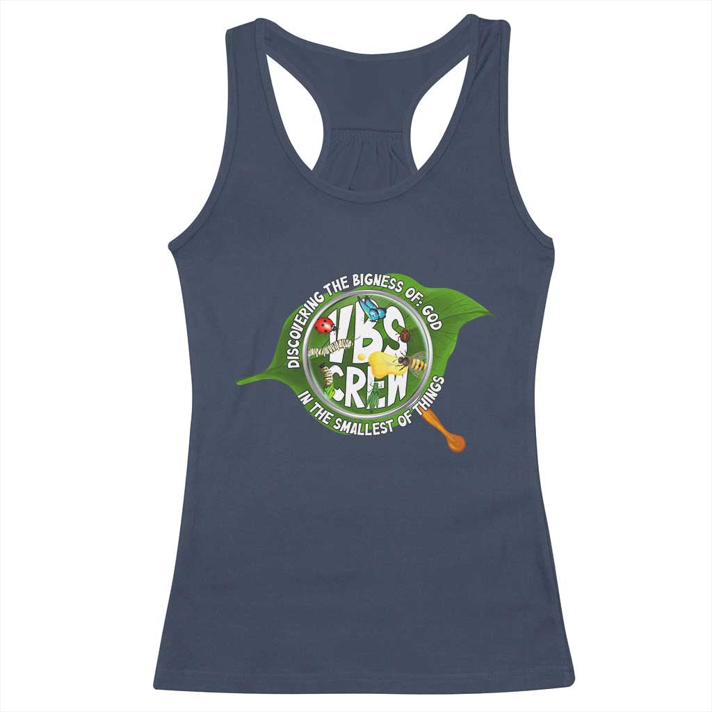 VBS Crew 2025 Racerback Tank Top Magnified Discovering The Bigness Of God In The Smallest Of Things TS02 Navy Print Your Wear