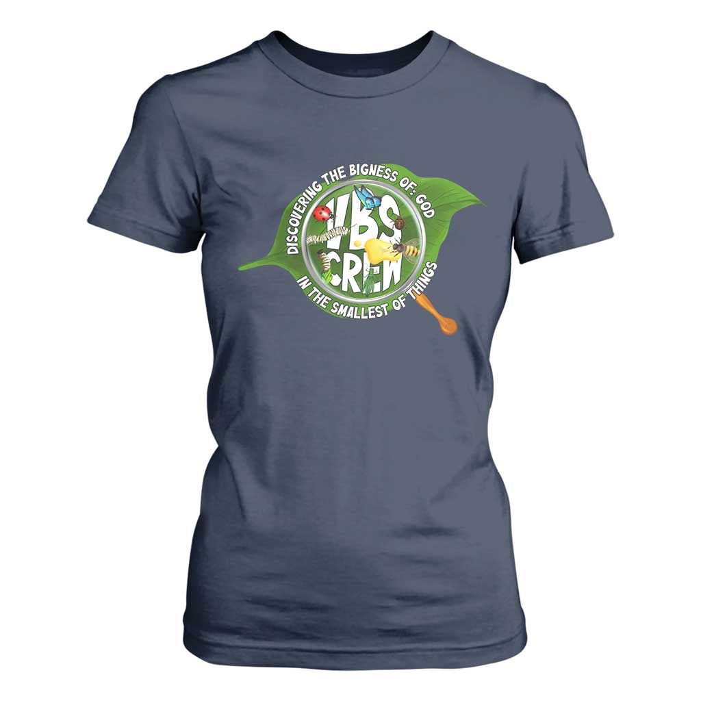 VBS Crew 2025 T Shirt For Women Magnified Discovering The Bigness Of God In The Smallest Of Things TS02 Navy Print Your Wear