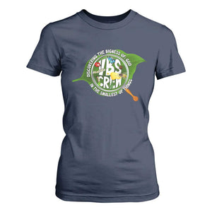 VBS Crew 2025 T Shirt For Women Magnified Discovering The Bigness Of God In The Smallest Of Things TS02 Navy Print Your Wear