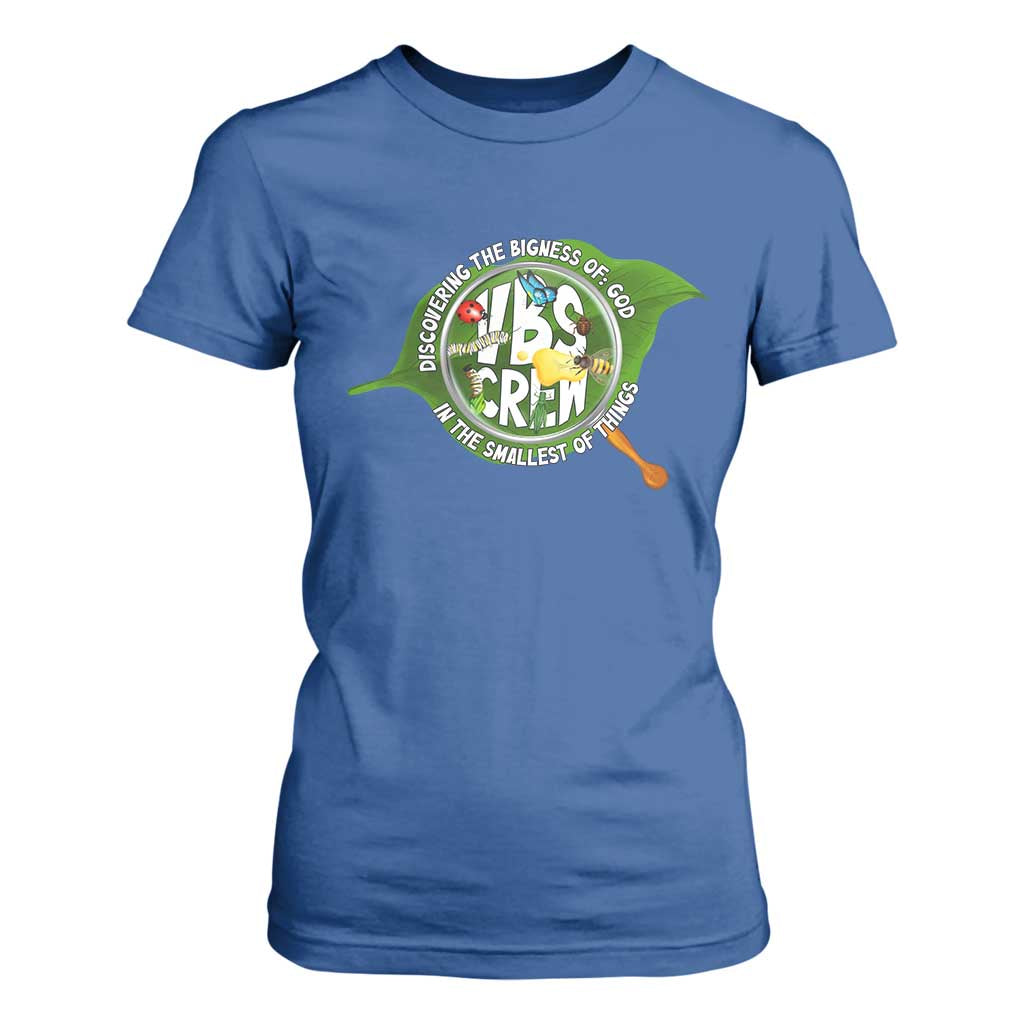 VBS Crew 2025 T Shirt For Women Magnified Discovering The Bigness Of God In The Smallest Of Things TS02 Royal Blue Print Your Wear