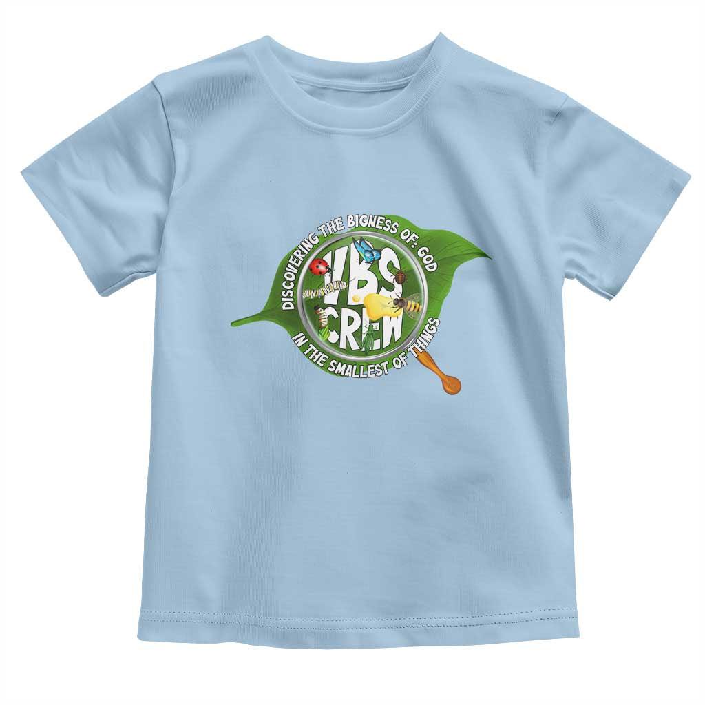 VBS Crew 2025 Toddler T Shirt Magnified Discovering The Bigness Of God In The Smallest Of Things TS02 Light Blue Print Your Wear