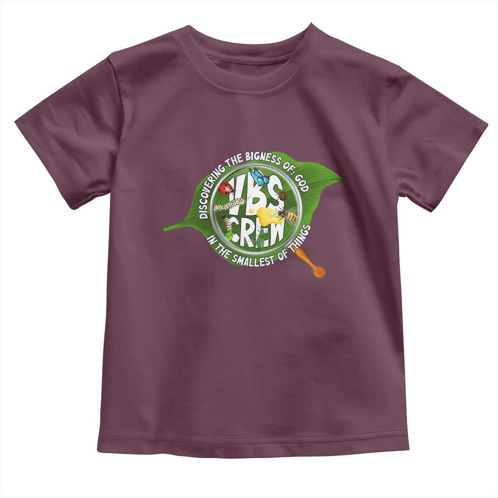 VBS Crew 2025 Toddler T Shirt Magnified Discovering The Bigness Of God In The Smallest Of Things TS02 Maroon Print Your Wear