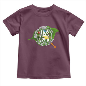 VBS Crew 2025 Toddler T Shirt Magnified Discovering The Bigness Of God In The Smallest Of Things TS02 Maroon Print Your Wear