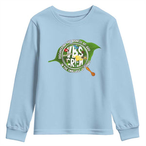 VBS Crew 2025 Youth Sweatshirt Magnified Discovering The Bigness Of God In The Smallest Of Things TS02 Light Blue Print Your Wear