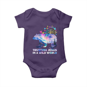 VBS 2025 Adventure Bear Baby Onesie Trusting Jesus In A Wild World Northen Lights TS02 Purple Print Your Wear