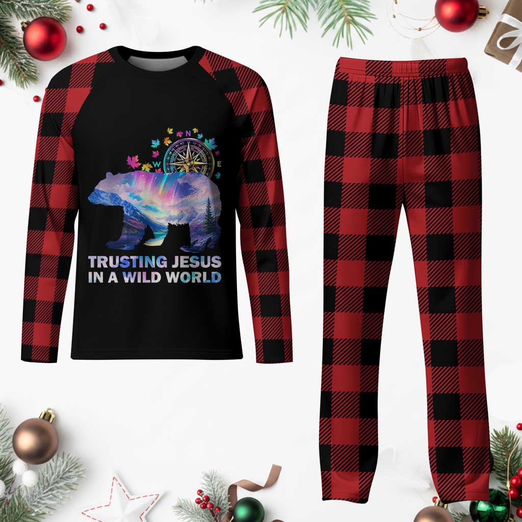 VBS 2025 Adventure Bear Plaid Pajama Set Trusting Jesus In A Wild World Northen Lights TS02 Buffalo Plaid Print Your Wear