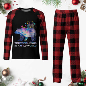 VBS 2025 Adventure Bear Plaid Pajama Set Trusting Jesus In A Wild World Northen Lights TS02 Buffalo Plaid Print Your Wear