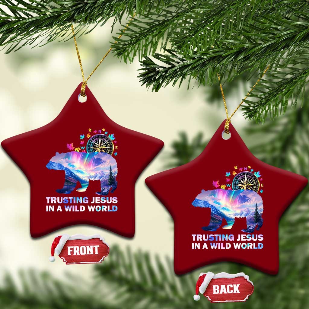 VBS 2025 Adventure Bear Ceramic Ornament Trusting Jesus In A Wild World Northen Lights TS02 Print Your Wear