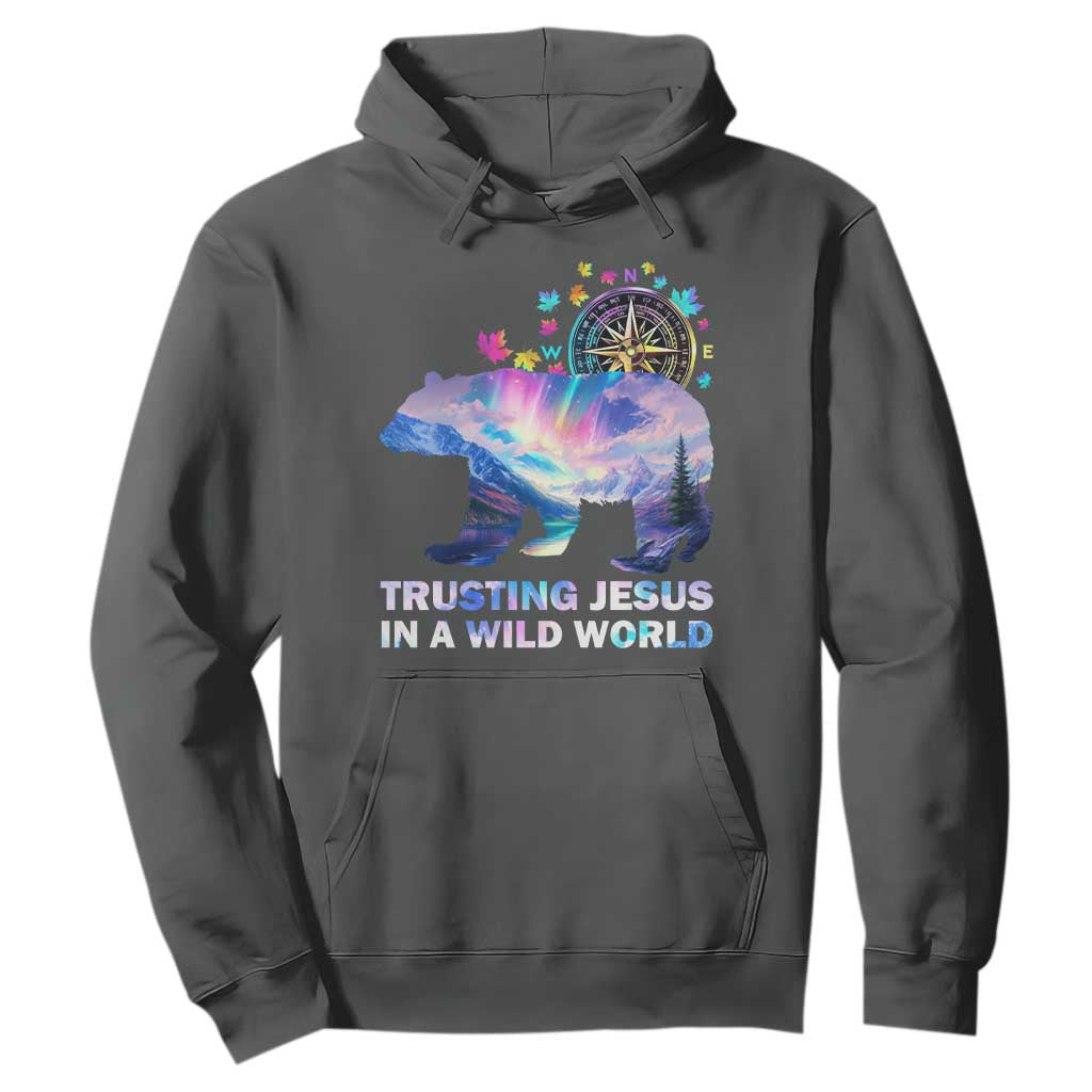 VBS 2025 Adventure Bear Hoodie Trusting Jesus In A Wild World Northen Lights TS02 Dark Heather Print Your Wear