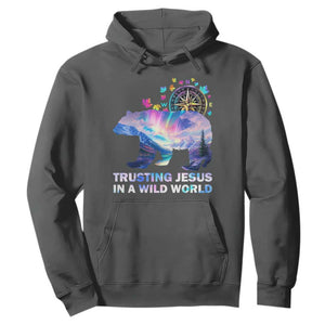 VBS 2025 Adventure Bear Hoodie Trusting Jesus In A Wild World Northen Lights TS02 Dark Heather Print Your Wear
