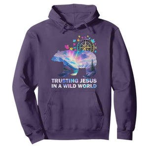 VBS 2025 Adventure Bear Hoodie Trusting Jesus In A Wild World Northen Lights TS02 Purple Print Your Wear
