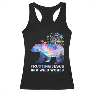 VBS 2025 Adventure Bear Racerback Tank Top Trusting Jesus In A Wild World Northen Lights TS02 Black Print Your Wear