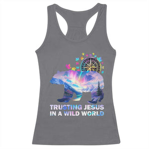 VBS 2025 Adventure Bear Racerback Tank Top Trusting Jesus In A Wild World Northen Lights TS02 Charcoal Print Your Wear