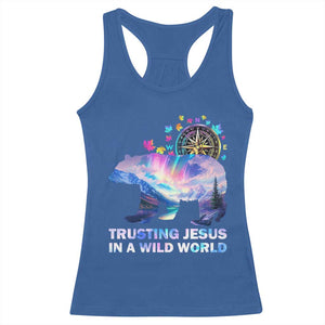 VBS 2025 Adventure Bear Racerback Tank Top Trusting Jesus In A Wild World Northen Lights TS02 Royal Blue Print Your Wear