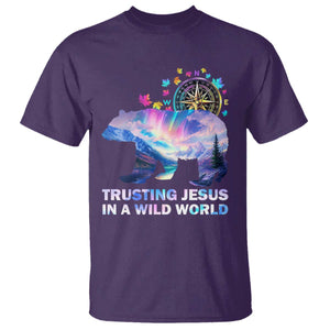 VBS 2025 Adventure Bear T Shirt Trusting Jesus In A Wild World Northen Lights TS02 Purple Print Your Wear