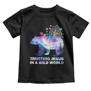 VBS 2025 Adventure Bear Toddler T Shirt Trusting Jesus In A Wild World Northen Lights TS02 Black Print Your Wear