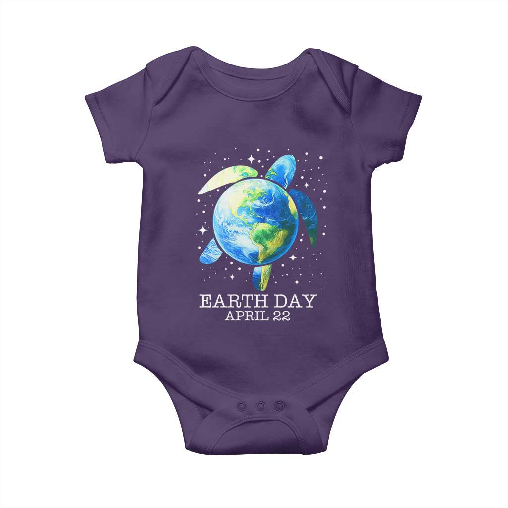 Earth Day Sea Turtle Baby Onesie Restore Earth Save The Planet TS02 Purple Print Your Wear