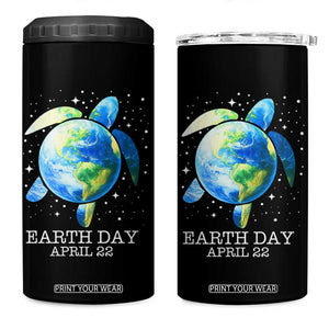 Earth Day Sea Turtle 4 in 1 Can Cooler Tumbler Restore Earth Save The Planet TS02 One Size: 16 oz Black Print Your Wear